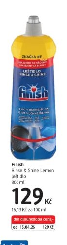 Finish Rinse & Shine Lemon leštidlo 800 ml