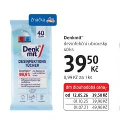 Denkmit dezinfekční ubrousky 40 ks