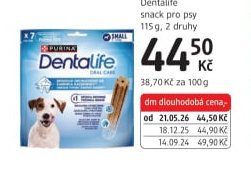 PURINA Dentalife snack pro psy 115 g, 2 druhy