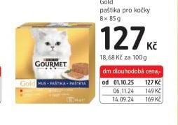 PURINA GOURMET Gold paštika pro kočky 8 x 85 g
