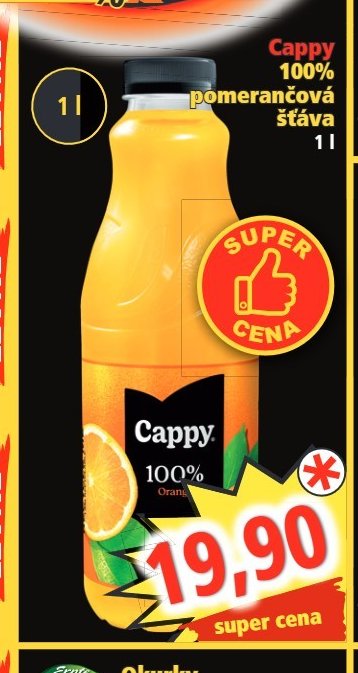 Cappy 100% pomerančová šťáva 1 l