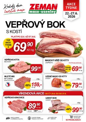 aktuální leták ZEMAN maso - uzeniny 22.6.2026-27.6.2026