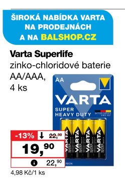 Varta Superlife zinko-chloridové baterie AA/AAA 4 ks