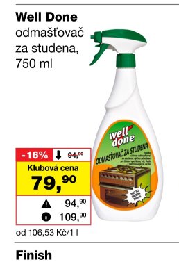 Well Done odmašťovač za studena