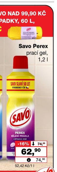 Savo Perex prací gel