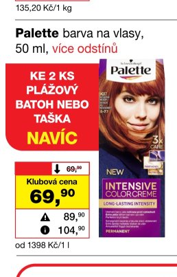 Palette barva na vlasy