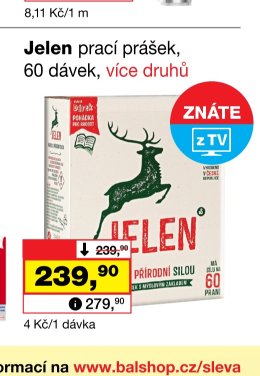 Jelen prací prášek, 60 dávek