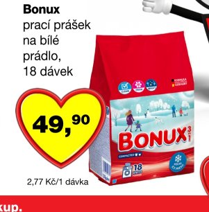 Bonux prací prášek na bílé prádlo, 18 dávek