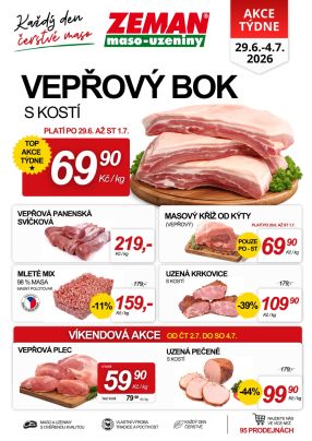 aktuální leták ZEMAN maso - uzeniny 29.6.2026-4.7.2026
