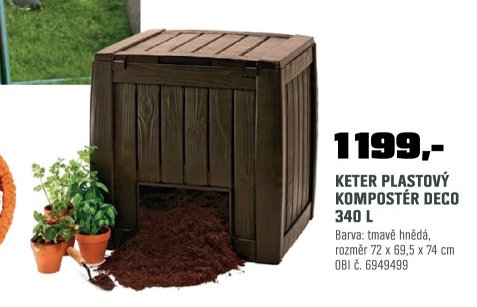 KETER PLASTOVÝ KOMPOSTÉR DECO 340 L