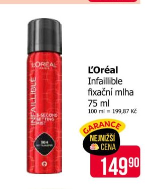 L'Oréal Infaillible fixační mlha 75 ml