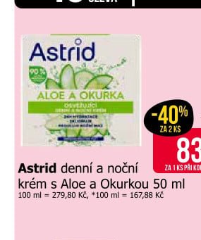 Astrid denní a noční krém s Aloe a Okurka 50 ml