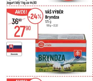 Váš Výběr Bryndza 125g
