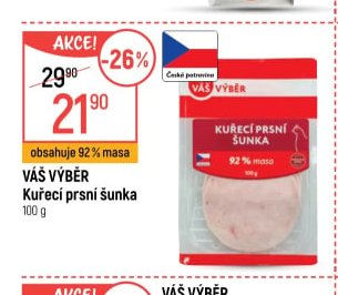 Váš Výběr Kuřecí prsní šunka 100g