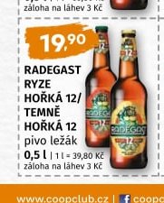 Radegast Ryze Hořká 12 / Temně Hořká 12 pivo ležák