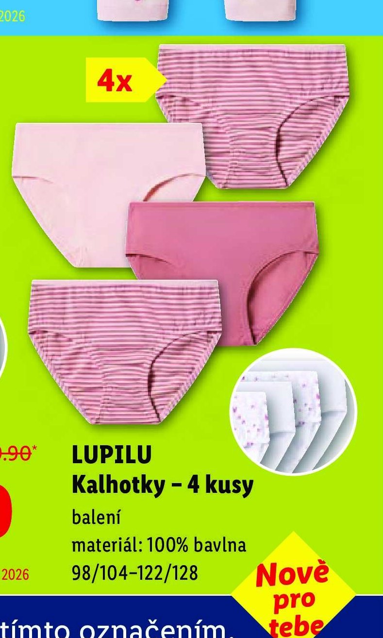 LUPILU Kalhotky – 4 kusy