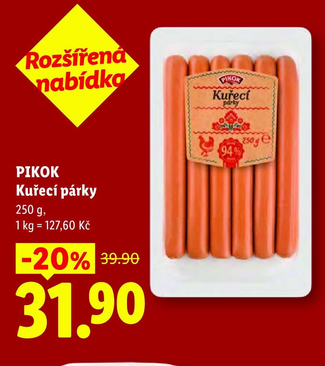 PIKOK Kuřecí párky
