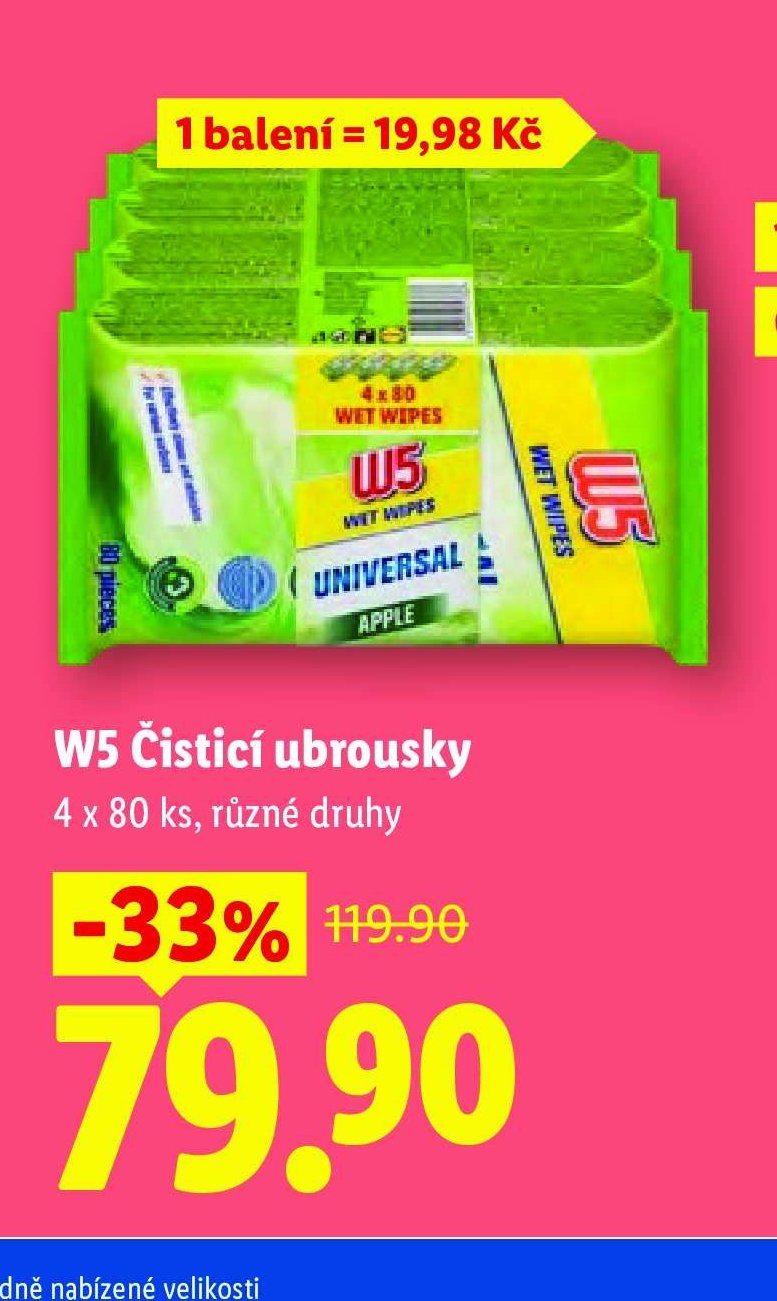 W5 Čisticí ubrousky