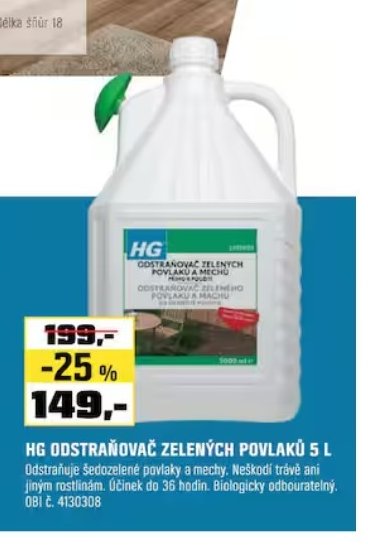HG Odstraňovač zelených povlaků 5 l
