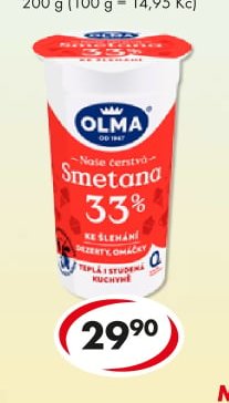 Smetana ke šlehání 33 %
