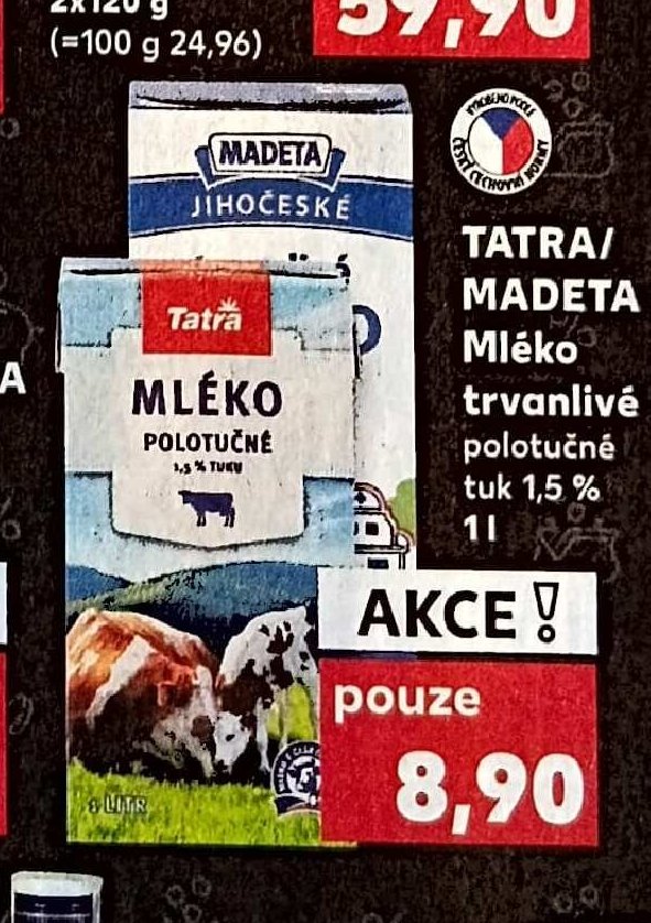 TATRA/MADETA Mléko trvanlivé