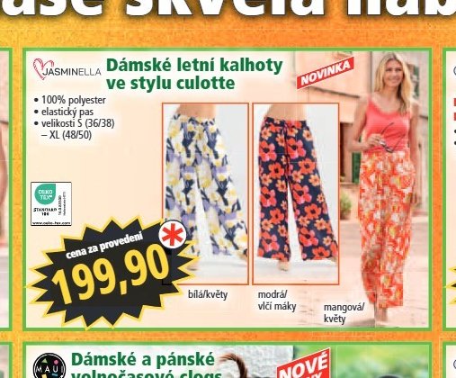 Dámské letní kalhoty ve stylu culotte