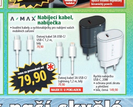 A/MAX Nabíjecí kabel, nabíječka