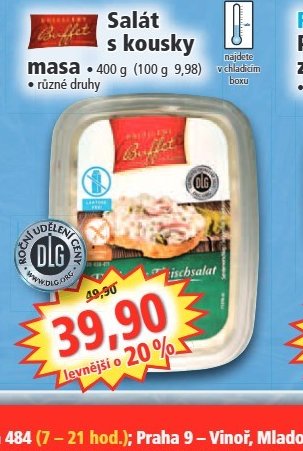 Salát s kousky masa