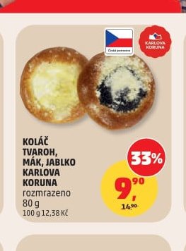KOLÁČ TVAROH, MÁK, JABLKO KARLOVA KORUNA