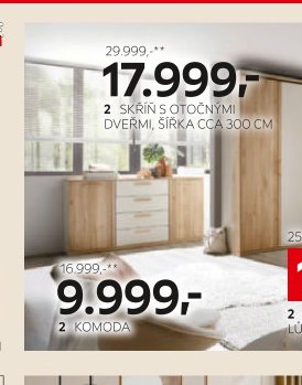 Skříň s otočnými dveřmi, šířka cca 300 cm