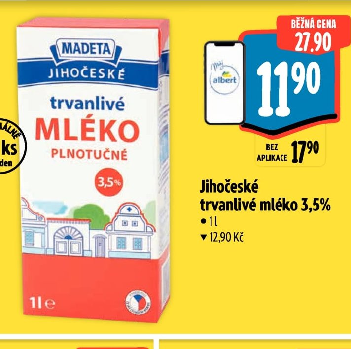 Jihočeské trvanlivé mléko 3,5%