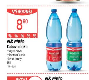 Váš Výběr Ľubovnianka minerální voda 1,5 l