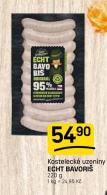 Kostelecké uzeniny ECHT BAVORIŠ 220 g