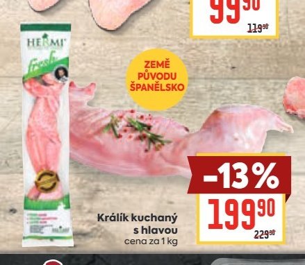 Králík kuchaný s hlavou