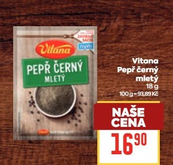 Vitana Pepř černý mletý