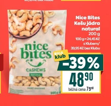 Nice Bites Kešu jádra natural