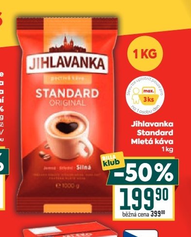 Jihlavanka Standard Mletá káva