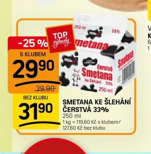 Smetana ke šlehání