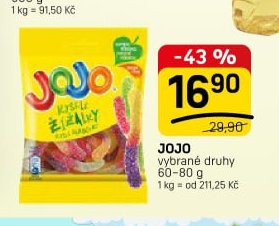 JoJo vybrané druhy