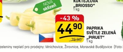 Paprika světle zelená „Piruet“