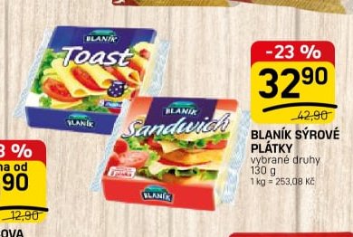 BLANÍK SÝROVÉ PLÁTKY vybrané druhy 130 g