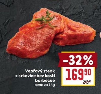 Vepřový steak z krkovice bez kosti barbecue