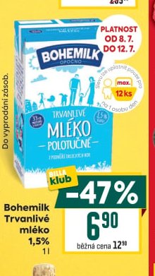 Bohemilk Trvanlivé mléko