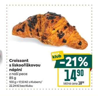 Croissant s lískooříškovou náplní