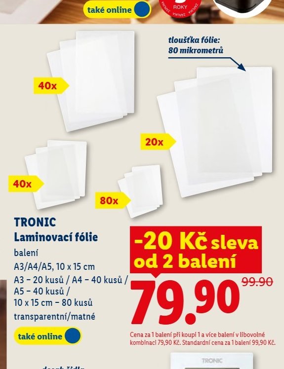 TRONIC Laminovací fólie
