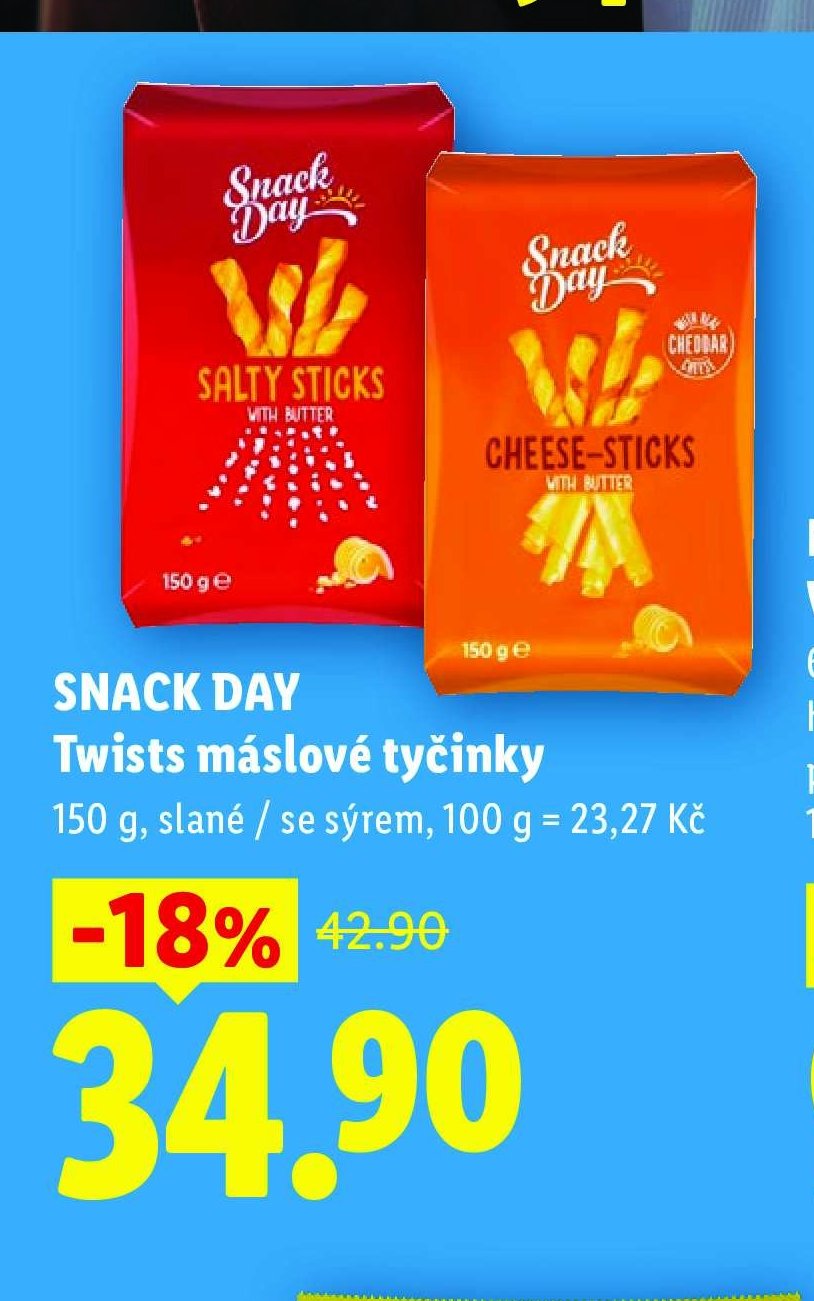 SNACK DAY Twists máslové tyčinky