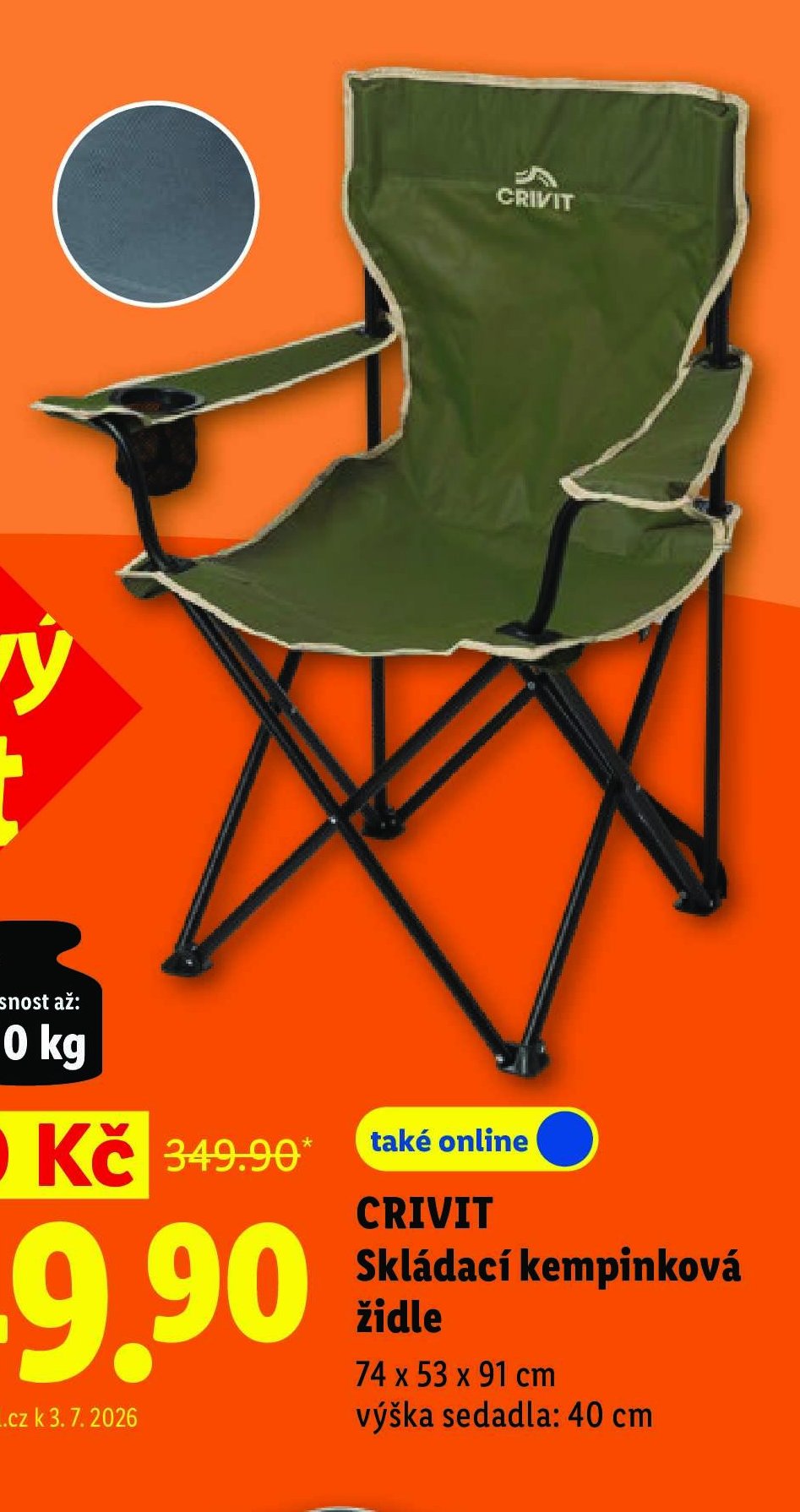 CRIVIT Skládací kempinková židle