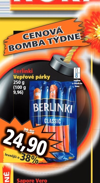 Berlinki Vepřové párky 250 g