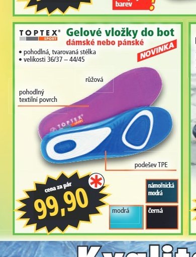 Gelové vložky do bot dámské nebo pánské