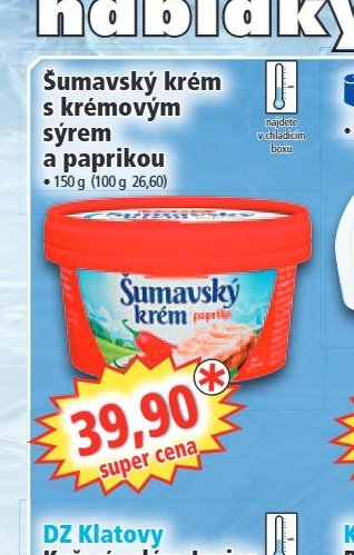 Šumavský krém s krémovým sýrem a paprikou
